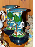 Wileman pair of blue Intarsio vases No. 3469